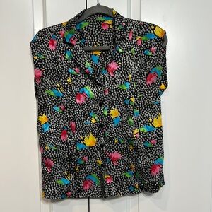 Floral Black Blouse